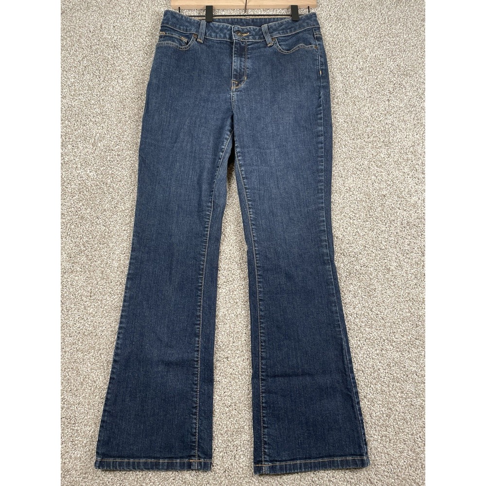 LL Bean Favorite Fit Jeans Dark Wash Stretch Denim Womens Sz 8 Item 289149